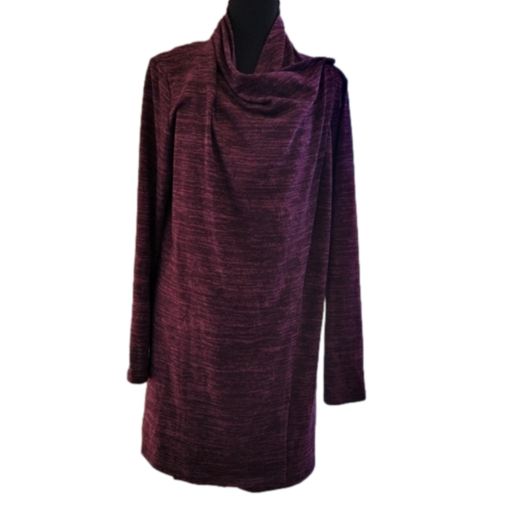 COMPANY Ellen Tracy Purple Heathered Cardigan Size L